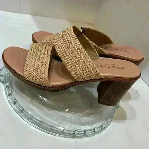 Mariela Italian Tan Sandals with Heels NEW - Picture 6 of 10